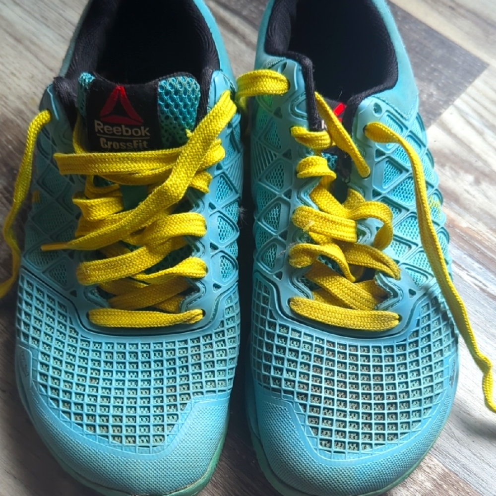 Reebok Crossfit Teal and Yellow Sneakers